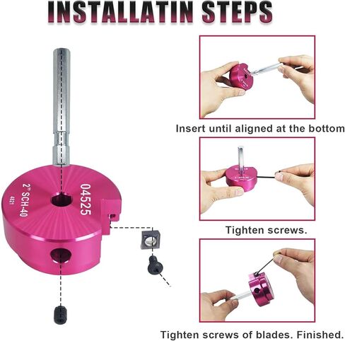 7Pcs Plastic Pipe Fitting Reamer Kit, PVC Fitting/Socket Saver Kit Includes 3/4 Inch, 1 Inch, 1-1/4 Inch, 1-1/2 Inch, 2 Inch, 3 Inch, 4 Inch heads and Tool box. Fit into standard 1/2" drills in Kuwait