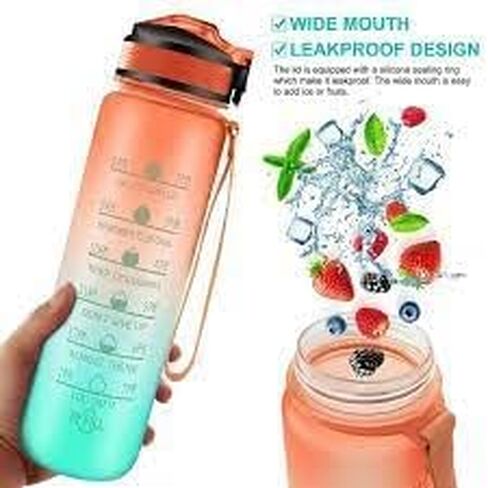 Motivational water bottle time marker 32oz in Saudi Arabia