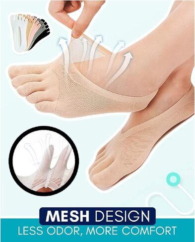 Orthopedic Toe Compression Socks, Women Toe Socks No Show, Full Five Finger Socks Low-cut Liner Socks… in Saudi Arabia
