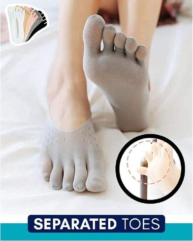 Orthopedic Toe Compression Socks, Women Toe Socks No Show, Full Five Finger Socks Low-cut Liner Socks… in Saudi Arabia