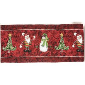 Tache Here Comes Santa Claus Antique Vintage Christmas Eve Traditional Holiday Season Red Decorative Woven Tapestry Table Runners, 13 x 72