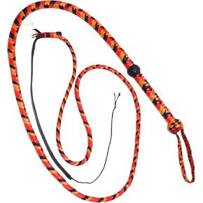 Indiana Style Bull Whip 8 Foot 12 Plaits Real Cow Hide Leather Equestrian Bullwhip Jones Black Cowboy, Western Whip