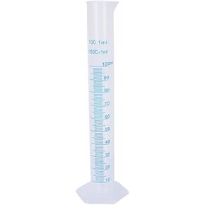 1Pc 100ml Plastic Graduated Cylinder Transparent Measuring Cylinder Set Measuring Test Tube Clear Graduated Cylinder with Double Sided Markings Glassware and Labware