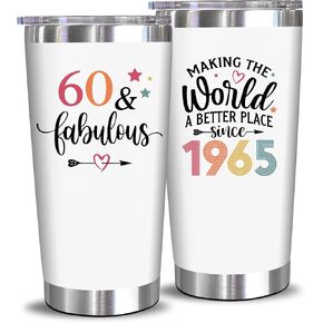 NewEleven 60th Birthday Gifts For Women - 1965 60th Birthday Decorations For Women - Turning 60-60 Year Old Gifts For Women, Mom, Wife - 20 Oz Tumbler