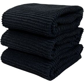 Sage Green Kitchen Dish Towels: 100% Cotton Cloth Soft Cleaning Drying Absorbent Textured Terry Loop, Set of 3 Multipurpose for Everyday Use