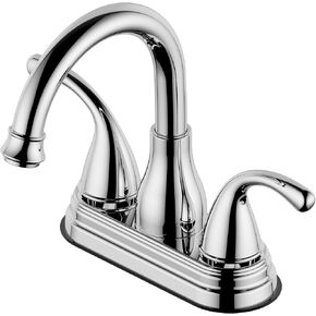 Bathroom Sink Faucet Two-Handle Bathroom Faucet with Pop up Drain,4 Inch Centerset Faucet,Polished Chrome Finished,LF-BH4505-CP