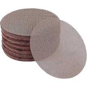 50 Pcs 7 Inch Abranet Sanding Mesh Anti-Clog Hook Loop Dust Free Net Sandpaper 120 Grit Brown Aluminum Oxide