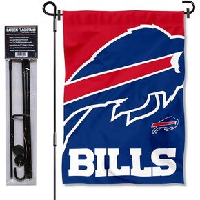 WinCraft Buffalo Bills Bold Logo Garden Flag and Flagpole Mount