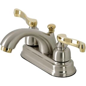 Kingston Brass KB5609FL Royale 4-Inch Centerset Bathroom Faucet, 6.25 x 4 x 3.5, Brushed Nickel/Polished Brass