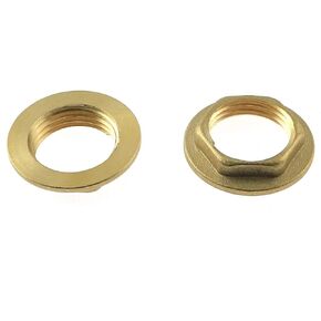 2pcs Brass Jam Nut 1/2" NPT Female Lock Nut Gasket NPT Female Brass Fixing Cap with Flange Hexagon Ring