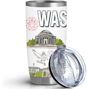 City Tumbler for City Lover,20oz Double Wall Vacuum Insulated Stainless Steel Coffee Cups (Washington)