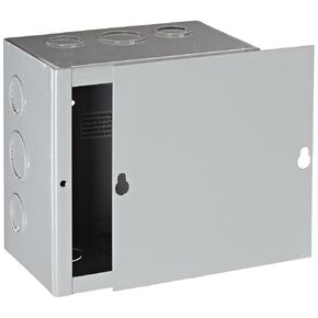 BUD Industries JB-3955-KO Steel NEMA 1 Sheet Metal Junction Box 6" L x 6" W x 4" D, Gray