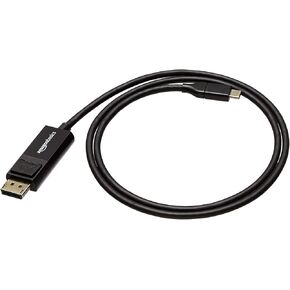Amazon Basics Bi-Directional USB-C to DisplayPort Cable, 3-Foot, Black