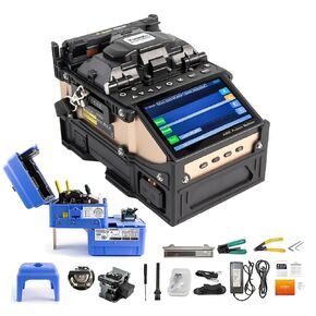 New Mode SD-9 Optical Fiber ARC Fusion Splicer with 4.3 inches Touch & Button LCD Screen 5 Seconds Splicing 11 Seconds Heating Fusion Splicer Machine FTTH Kits (YC-DS-9-Blue)