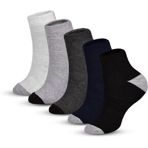 Ankle Length Anti-Slip Running Socks for Men & Women - Stylish Comfort, Non-Slip Design, Mix-Color Medium Size - Perfect for Everyday Wear and Sports -Pack of 5