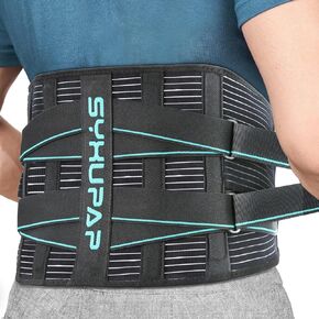 SYXUPAP Back Support Belt for Men Women, Back Brace for Lower Back Pain Relief from Sciatica, Hernated Disc, Scoliosis, Dual Adjustable and Breathable