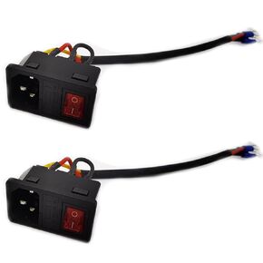 Kiro&Seeu 2PCS 10A 250V Rocker Switch Power Socket Inlet Module Plug 5A Fuse Switch with 5Pcs 16-14 AWG Wiring 3 Pin IEC320 C14 for Anet A8 Ender 2 and Most Printer