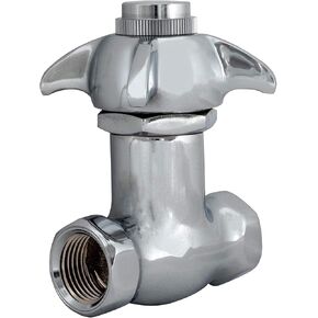 EZ-FLO 1/2 Inch IPS Self-Closing Stop Valve, Brass Plumbing Fitting, Chrome, 10187LF