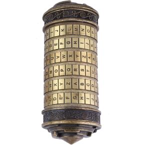 01 Da Vinci Code Cryptex Lock,Classical Da Vinci Password Letter Code Lock Ring Holder Romantic Gift Default Password: ILOVEU Antique Vintage Chinese Characters Combination Password Lock
