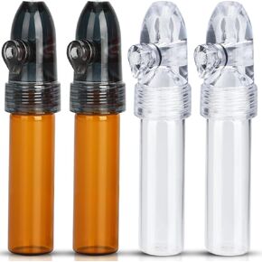 Portable Spice Dispenser, with Knob Switch Storage Bottle, Salt and Pepper Shakers Storage Bottle for Outdoor Camping Travel (4 Pack)