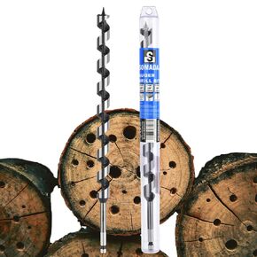 3/4-Inch x 14-Inch Auger Drill Bit for Wood, Hex Shank 3/8-Inch One Piece, Ship Auger Long Drill Bit for Soft and Hard Wood, Plastic, Drywall and Composite Materials