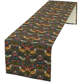 Middle Ages Table Runner,Black Cats Retro Atomic Explosions Mid 1950s Modern Geometric Pattern Abstractions Table Runner for Coffee Table Dining Room Table Bedroom Party Holiday Decor 13x36inch
