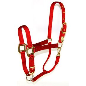 Hamilton, 1" Halter with Adjustable Chin - Red, 1100lbs+