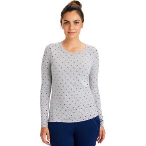 Healing Hands Comfortable Under Scrubs for Women Knits Women’s Medical Long Sleeve Scrub Tee 5051 Mackenzie Grey Black Pink 2X