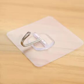 6cm Mini Transparent Adhesive Hooks 22 lbs Heavy Duty – Pack of 12 Nail-Free Waterproof Hooks for Towels, Windows, Cabinets, Mugs, and Outdoor Use