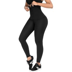FeelinGirl Leggings for Women Tummy Control Corset Waist Trainer Thigh Slimming High Waisted Compression Yoga Pants