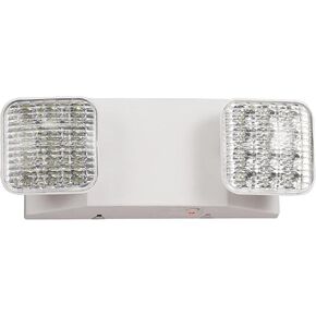 LED Emergency Light with Adjustable Light Heads, 90min Battery Backup Emergency Exit Lights for Home Power Failure, Commercial Hallways, Stairways, Fire Resistant 120-277V (1 Pack)
