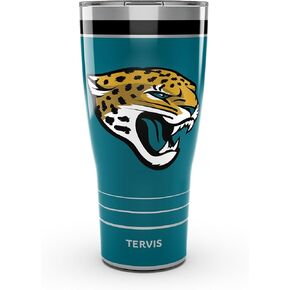 Tervis Traveler NFL Jacksonville Jaguars - MVP Triple Walled Tumbler Cup Cup Cupts Procks Barch and Hot ، 30 oz ، Stainless Steel