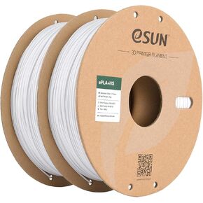 eSUN High Speed PLA+ Filament 1.75mm, 3D Printer Filament Speedy PLA Plus for Fast Printing, 1KG per Spool, 2 Spools 3D Printing Filament, Cold White