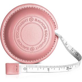 Savior Equipment 79" Retractable Soft Tape Measure w/PU Leather Casing, Pink