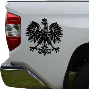 Rosie Decals Polish Eagle Emblem Die Cut Vinyl Decal Sticker For Car Truck Motorcycle Window Bumper Wall Decor Size- [8 inch/20 cm] Wide Color- Matte Black