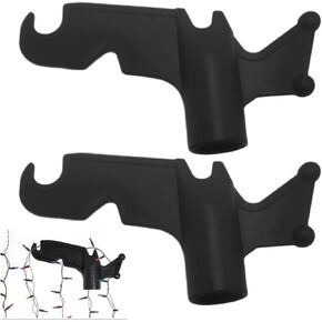 Pilarmuture 2Pcs Christmas Light Pole Hanger Tool Attachment,Screw in Threaded Pole,Utility Hook Attachment for String Light Hanger,Light Hanger Extension Pole for Christmas,Outdoor Event ﻿