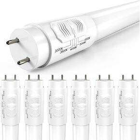 Sunco 6 Pack T8 LED Bulbs 4 Foot, LED Fluorescent Tube Replacement, 4ft LED Tube Light, Ballast Bypass, 18W, 2200 LM, Selectable CCT 3000K/3500K/4000K/5000K/6000K, Single Ended Power, Frosted Lens UL