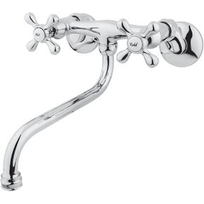 Kingston Brass KS215C Wall Mount 10-Inch Down Spout Vessel Sink Faucet, Polished Chrome