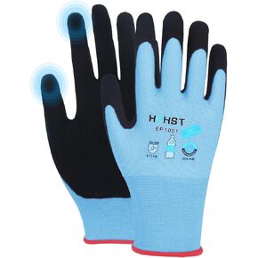 Work Gloves for Women, Eco Friendly Safety Work Gloves with Breathable Rubber Coated, Smart Touch,3 Pairs