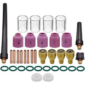 36pcs TIG Gas Lens Collet Body #10 TIG Cup Alumina Nozzle Kit For PTA DB SR WP 9 20 TIG Welding Torch