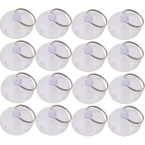 luzen 20Pcs PVC Suction Cup with Key Rings 50mm Clear Suction Cup Sucker Home Decoration DIY Craft Accessories for Bathroom Kitchen Window Glass Wall Hanger