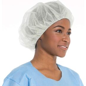 Careoutfit Disposable Bouffant (Hair Nets) Caps, Spun-Bounded Poly, Hair Head Cover Net 21 Inches (100)