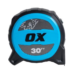 Ox Tools Tuff Blade 30 ft Shock Proof Tape Measure - Nylon Coated 1 1/4 Inch Blade Dual Magnet Hook Construction Magnetic Tape Measure - 10 ft Stand Out Retractable Measuring Tape - OX-P506030