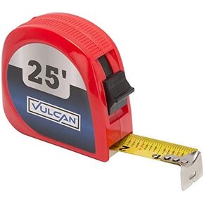 Edward Tools Power Lock Retractable 25 Foot Tape Measure with Fractions - Hi-Viz Tape for Easy Read - Power Lock Button to lock in measurement - Quick Retract Release - Steel Belt Clip
