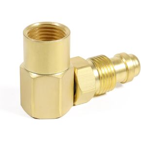 AW-407 / CGA 032 Nut/NIP-032 Body 90' Argon Welder Connector 90 Degrees Elbow Inert Gas Adaptor Compatible for Everlast for TIG for MIG Welder