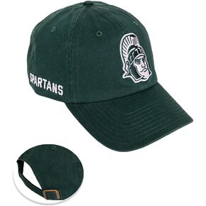 Desert Cactus Michigan State University Baseball Hat Spartans MSU Brimmed Embroirderd Hats Cap Adjustable Cloth Strap Adult (Style F1) Green