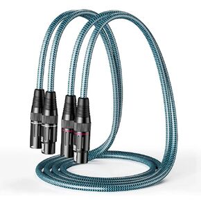 XLR Cable, 6.5FT 2 Pack Audiophile Microphone Cables, XLR Male to XLR Female Balanced Microphone Cord 3 Pin, Mic Cable Gold Contacts