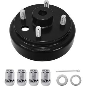 MOSNAI 0.75 Inch 24 Splines Hole Golf Cart EZGO TXT Brake Drum Hub Assembly for 1982-up Electric & 1982-1993 2-Cycle Gas Golf Cart, Replace OEM# 19186G1 19186G1P 17082G2 17298G1 (1-Pack Black)