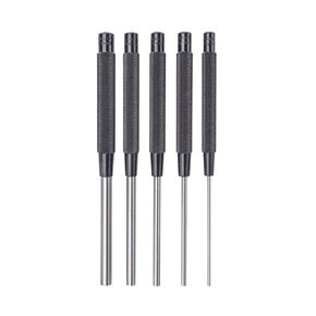 Starrett Steel Drive Pin Punch Set with Knurled Grip for Precise Positioning and Secure Holding - Hardened and Tempered Steel, 8" Length, 5-Pack - S248