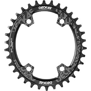 96mm BCD Narrow Wide Tooth Bicycle Bike Chainring Fits 7 to 12 Speed Round or Oval 32T 34T 36T 38T Made of CNC Machined Aluminum
